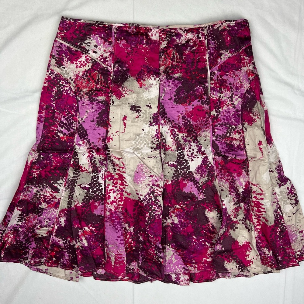 Ann Taylor Watercolor A-Line Flared Knee Length Skirt - 12